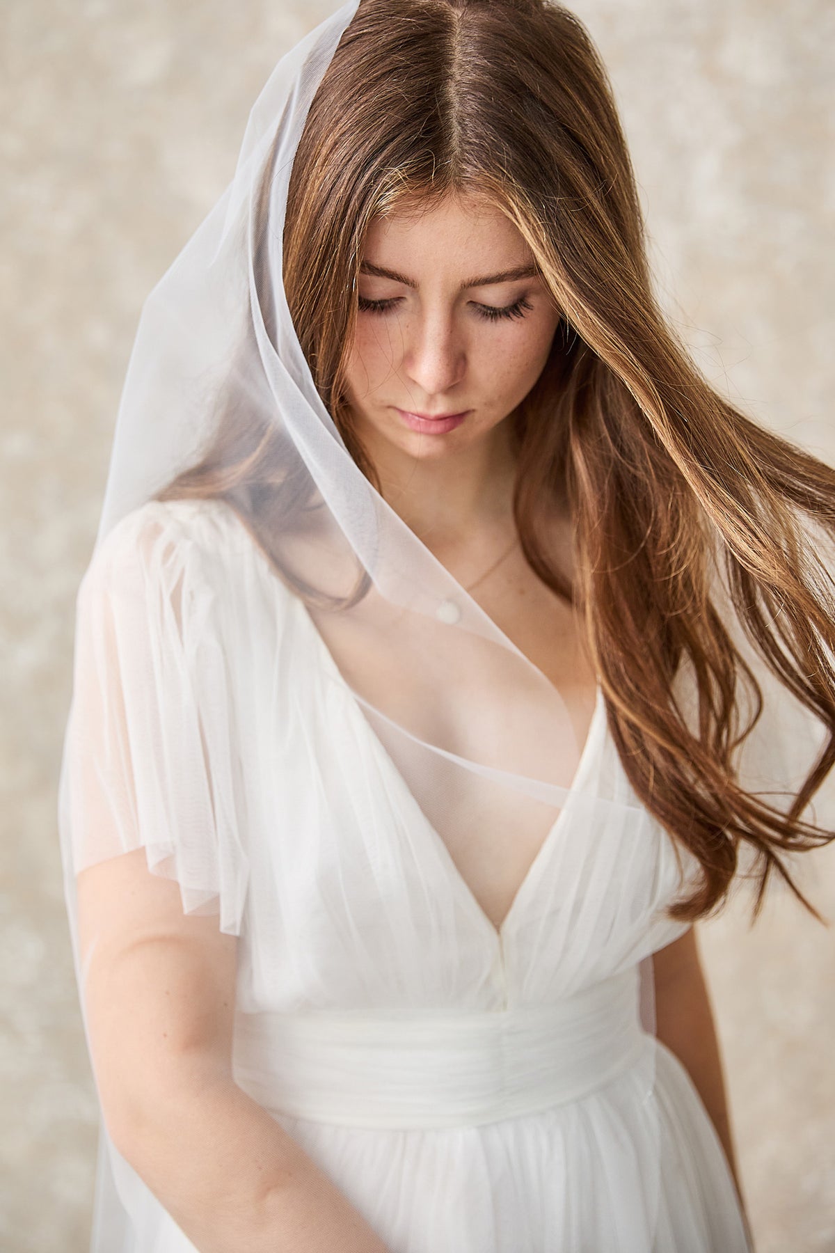 Extra wide barely there wedding veil