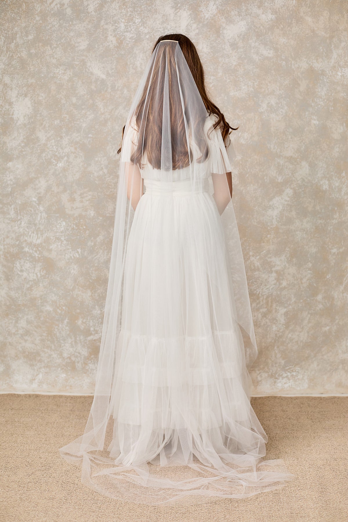 Narrow barely there wedding veil