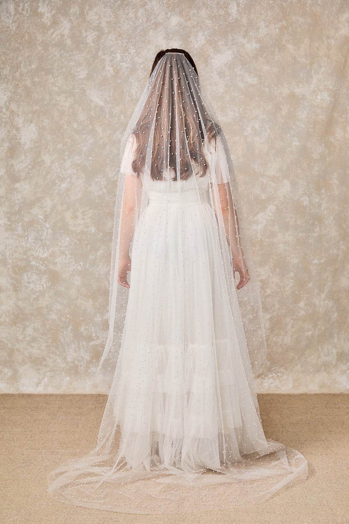 Pearl wedding veil