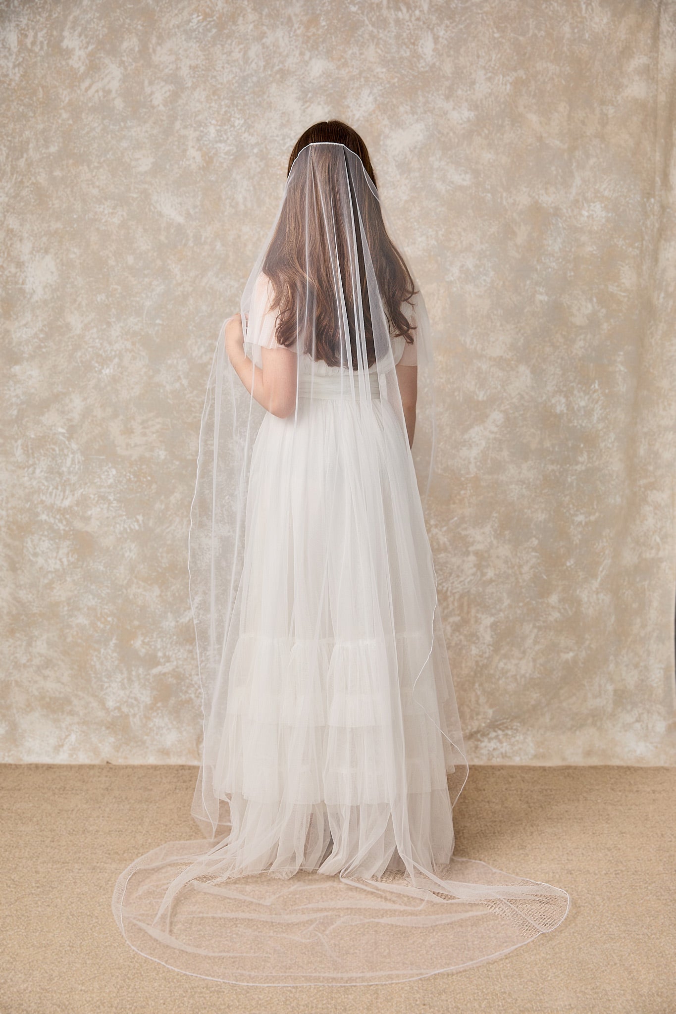 Pencil edge wedding veil