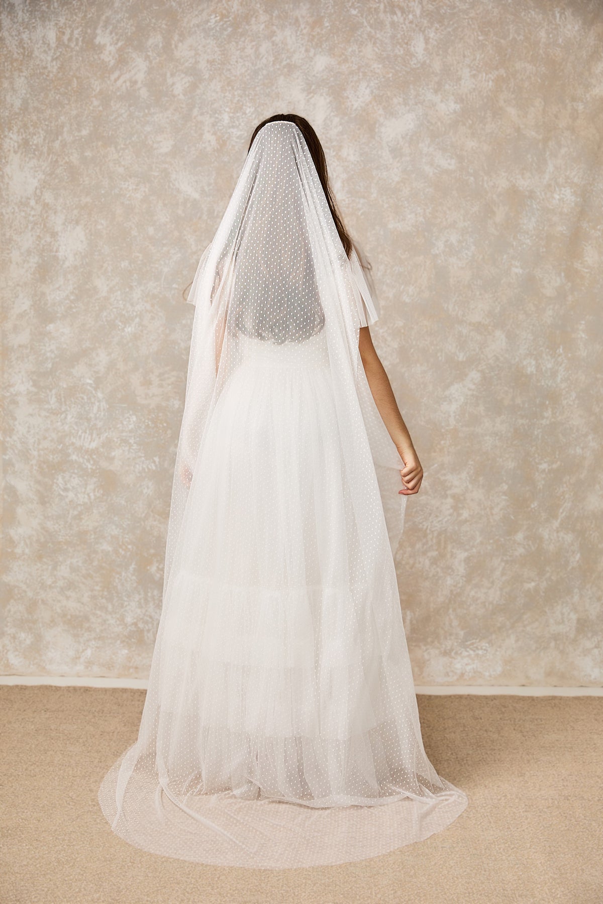 Polka dot wedding veil 