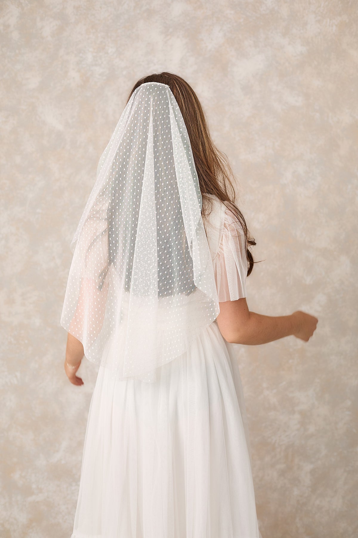 Polka dot wedding veil 