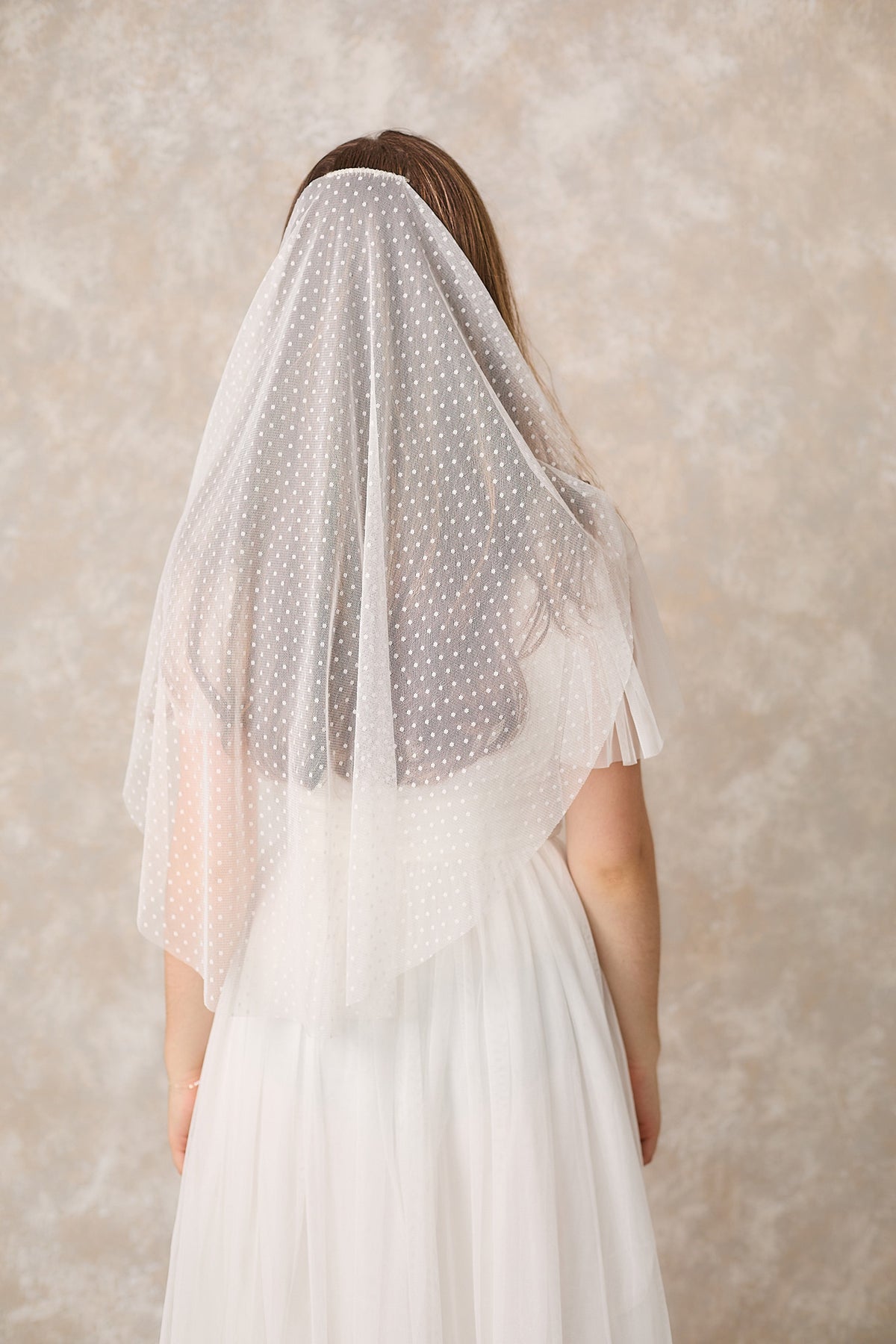 Polka dot wedding veil 