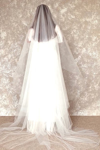 Extra wide barely there wedding veil