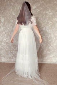 Narrow barely there wedding veil