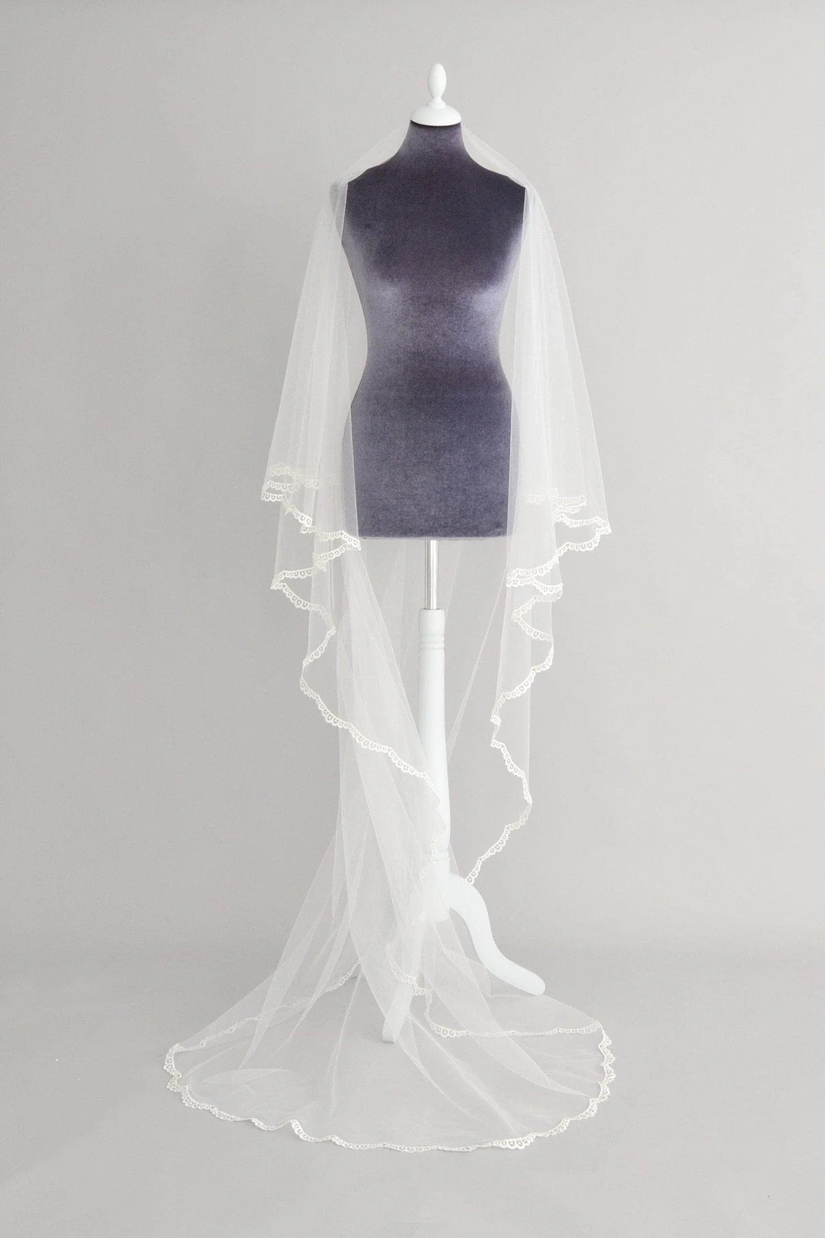 Two tier delicate lace edged wedding veil - &#39;Ada&#39;