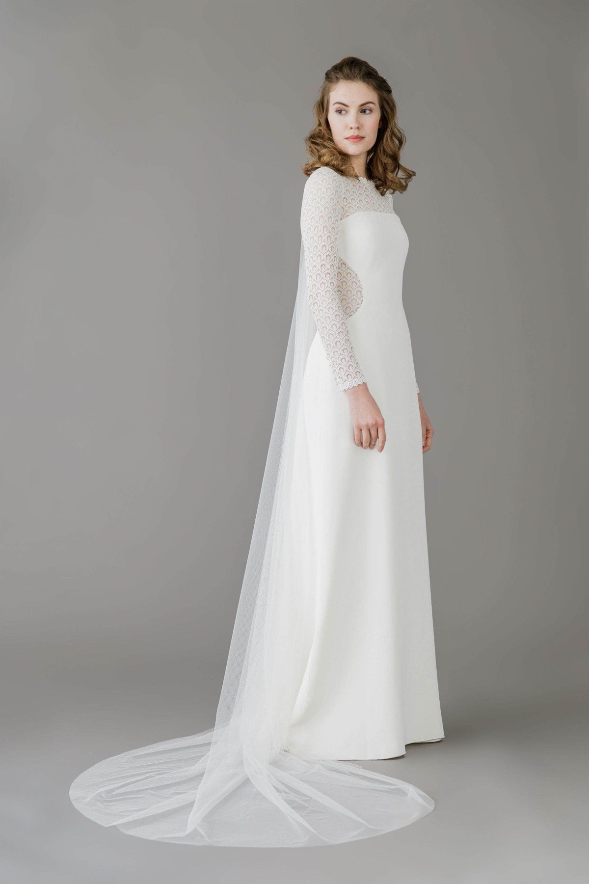 Wedding Veil Silk style barely there wedding veil - &#39;Ilona&#39;