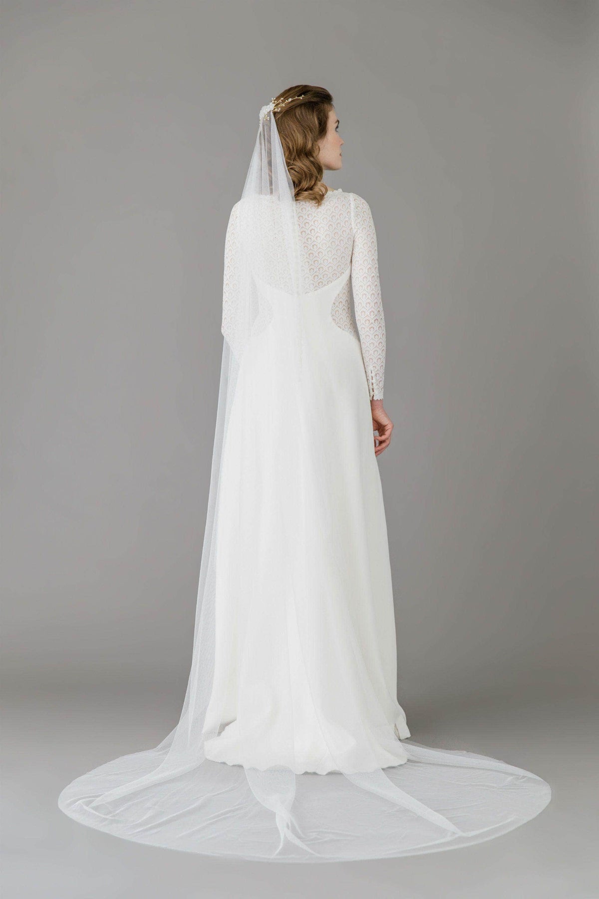 Wedding Veil Silk style barely there wedding veil - &#39;Ilona&#39;