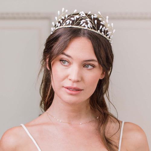 Pearl Bridal Head Chain - 'River